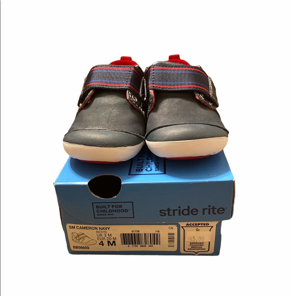 Brand New Stride Rite Cameron Baby Shoes Navy SZ 4